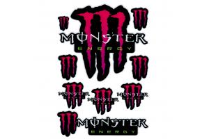 Monster Energy Stickerbogen pink